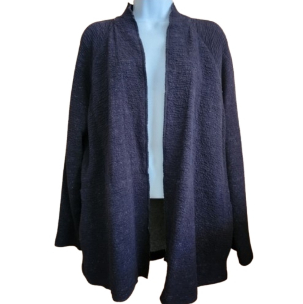 Eileen Fisher Textured Open Front Cardigan Size M